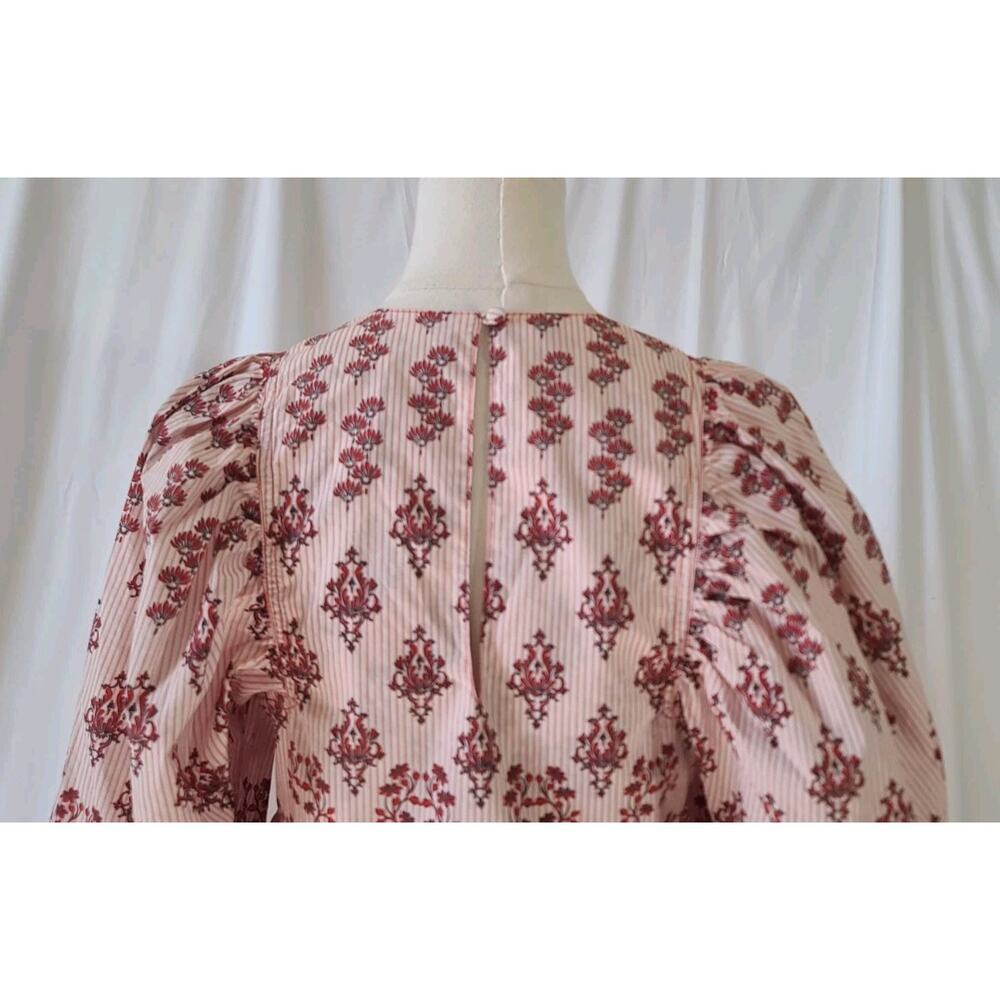 Hunter Bell Womens Pink Floral Ruffle Dakota Blouse Top XS - Picture 9 of 10
